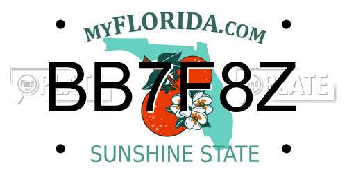 BB7F8Z Florida License Plate