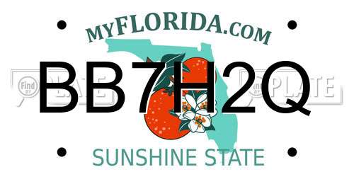BB7H2Q Florida License Plate
