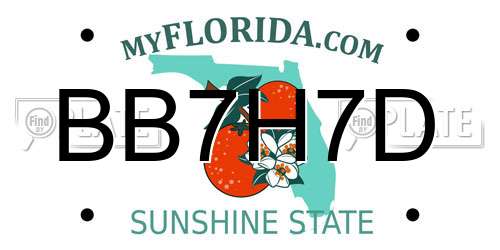 BB7H7D Florida License Plate