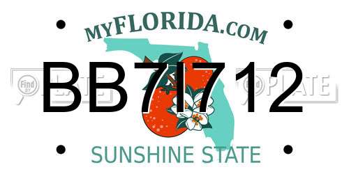 BB7I712 Florida License Plate