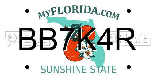 BB7K4R Florida License Plate