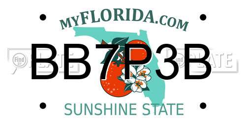BB7P3B Florida License Plate