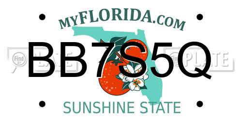BB7S5Q Florida License Plate