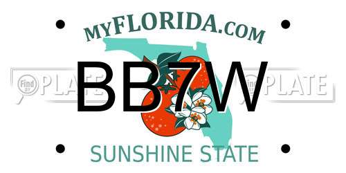 BB7W Florida License Plate
