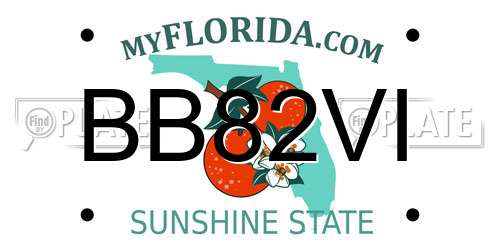 BB82VI Florida License Plate