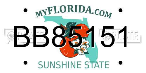 BB85151 Florida License Plate