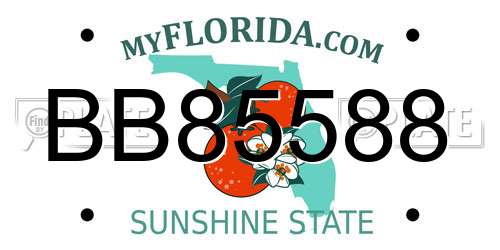 BB85588 Florida License Plate