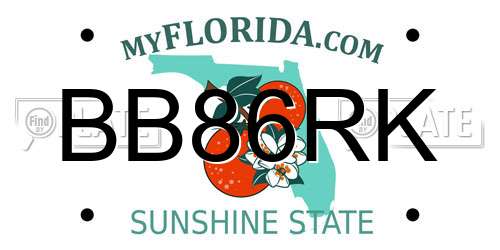 BB86RK Florida License Plate