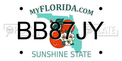 BB87JY Florida License Plate