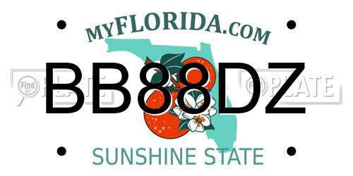 BB88DZ Florida License Plate