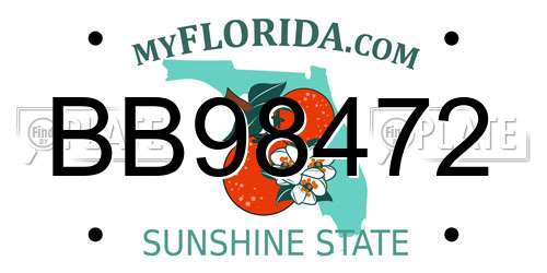 BB98472 Florida License Plate