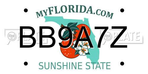 BB9A7Z Florida License Plate