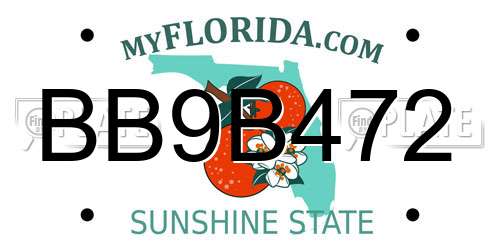 BB9B472 Florida License Plate