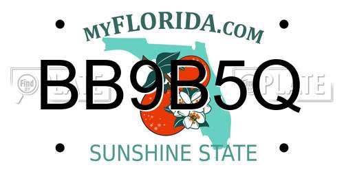 BB9B5Q Florida License Plate