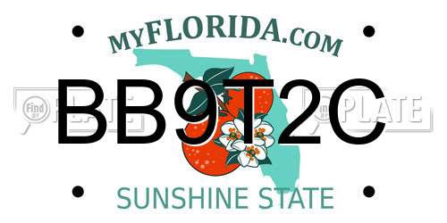 BB9T2C Florida License Plate