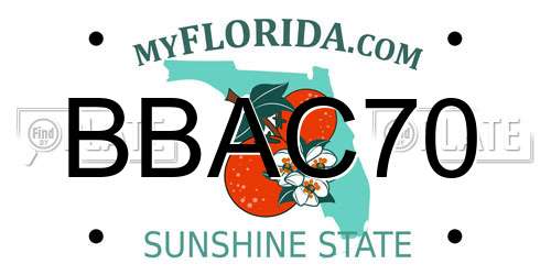 BBAC70 Florida License Plate