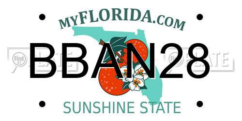 BBAN28 Florida License Plate