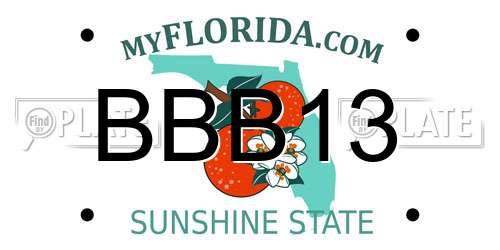 BBB13 Florida License Plate