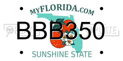 BBB350 Florida License Plate