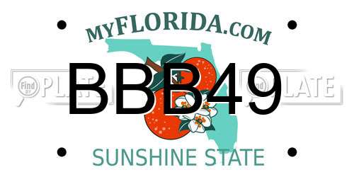 BBB49 Florida License Plate