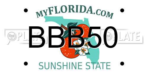 BBB50 Florida License Plate