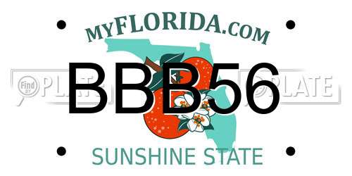 BBB56 Florida License Plate