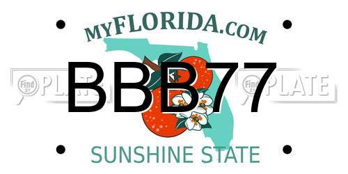 BBB77 Florida License Plate