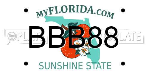 BBB88 Florida License Plate