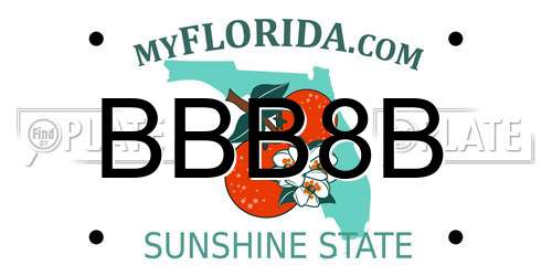 BBB8B Florida License Plate