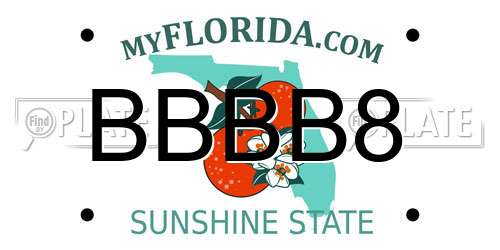 BBBB8 Florida License Plate