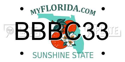BBBC33 Florida License Plate