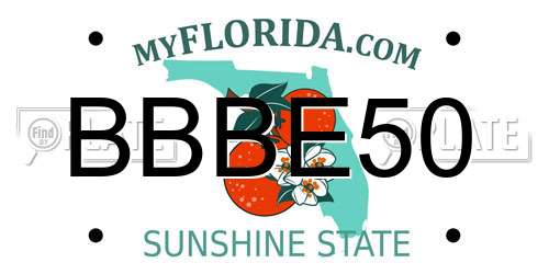 BBBE50 Florida License Plate