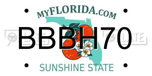 BBBH70 Florida License Plate
