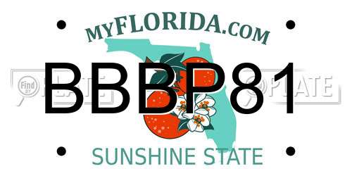 BBBP81 Florida License Plate
