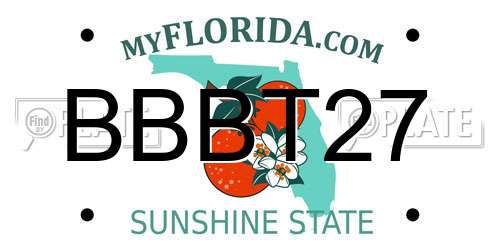 BBBT27 Florida License Plate