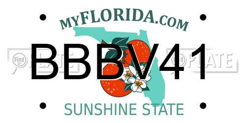 BBBV41 Florida License Plate