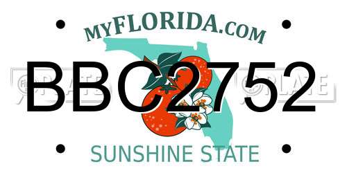 BBC2752 Florida License Plate