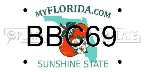 BBC69 Florida License Plate