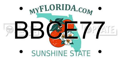 BBCE77 Florida License Plate