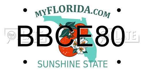BBCE80 Florida License Plate