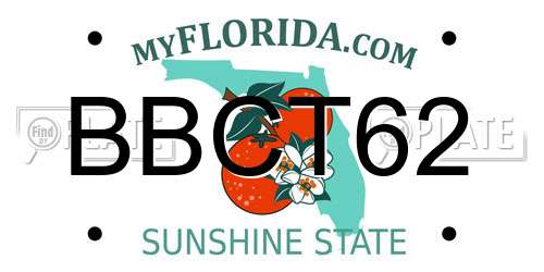 BBCT62 Florida License Plate