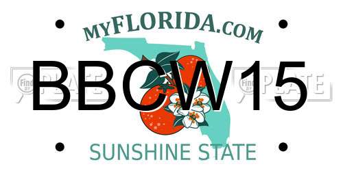 BBCW15 Florida License Plate