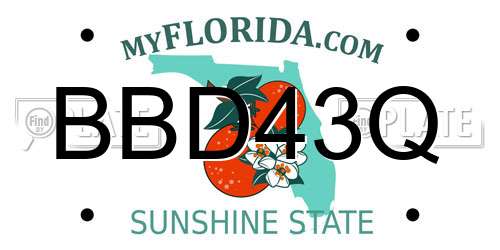 BBD43Q Florida License Plate