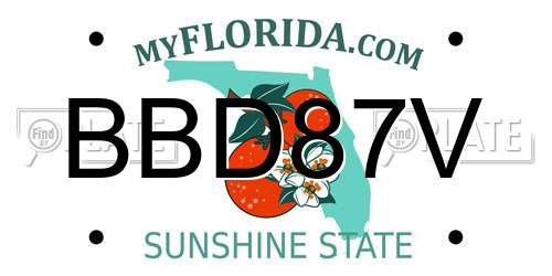 BBD87V Florida License Plate