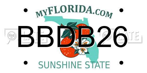 BBDB26 Florida License Plate