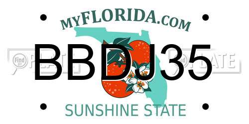 BBDJ35 Florida License Plate