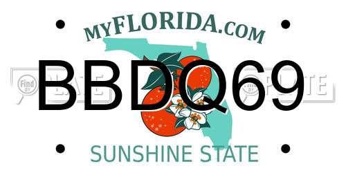 BBDQ69 Florida License Plate
