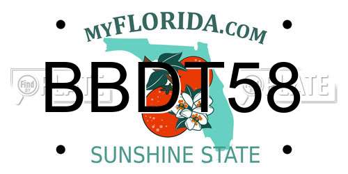 BBDT58 Florida License Plate