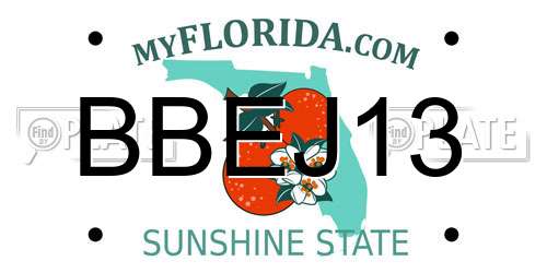 BBEJ13 Florida License Plate
