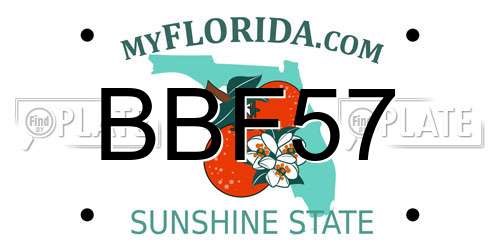 BBF57 Florida License Plate